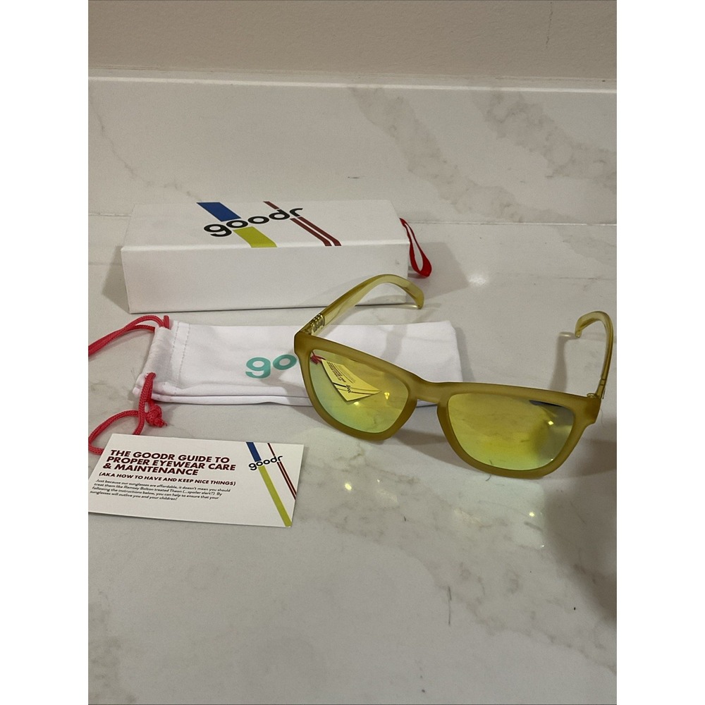 goodr  yellow SUNGLASSES – OG – 10 WAYS TO KILL A PEEP Polarized Lenses LNIB